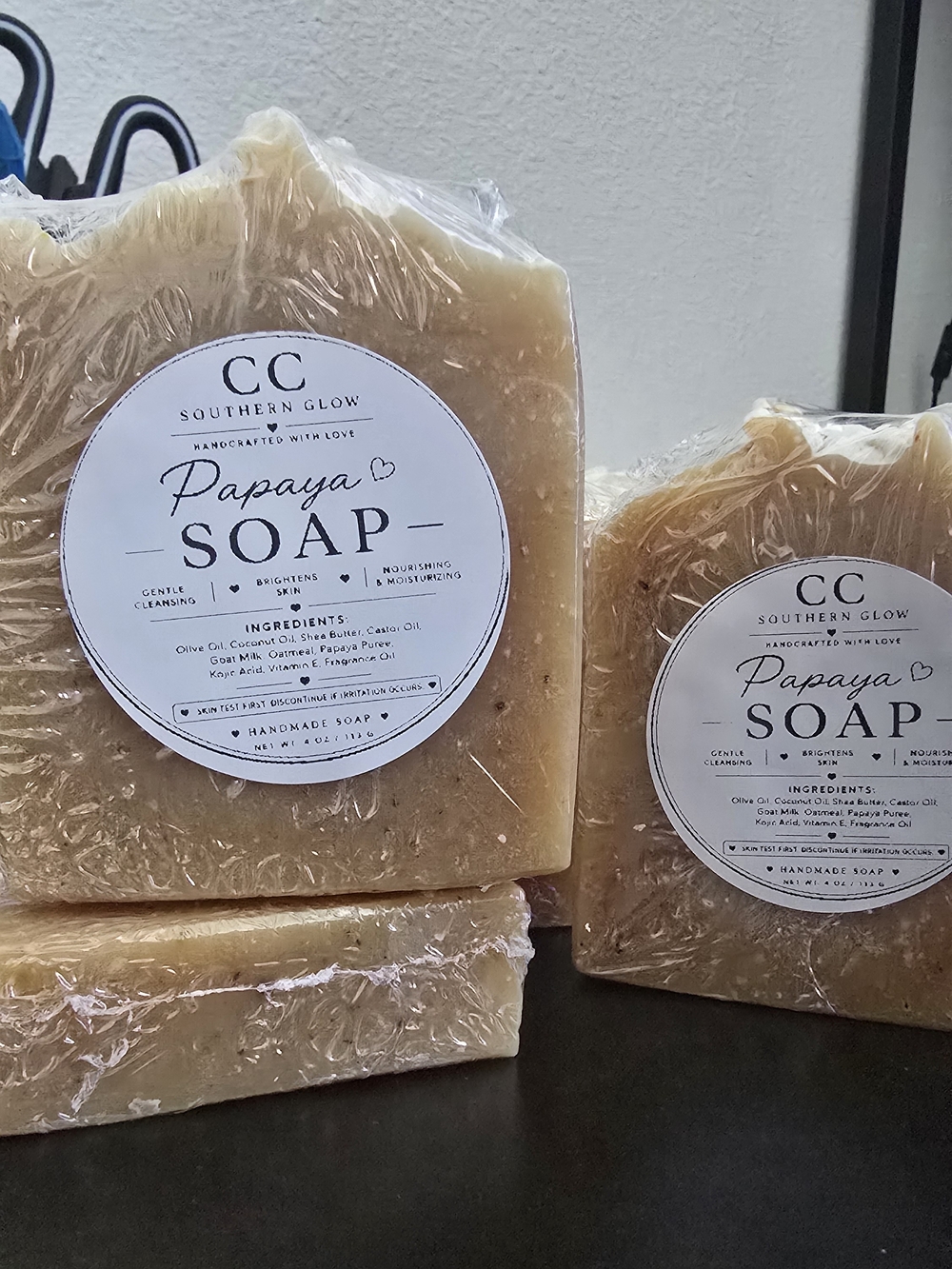Papaya Soap - Natural Beige Handmade Bar